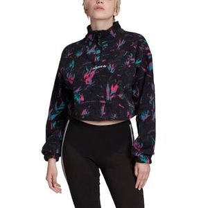 Adidas Originals Half-Zip Cropped Sweater Multi